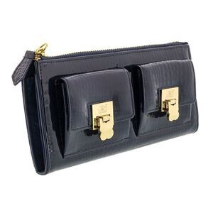 J&C  J11-012 BLU Navy Zippered  Large Wallet